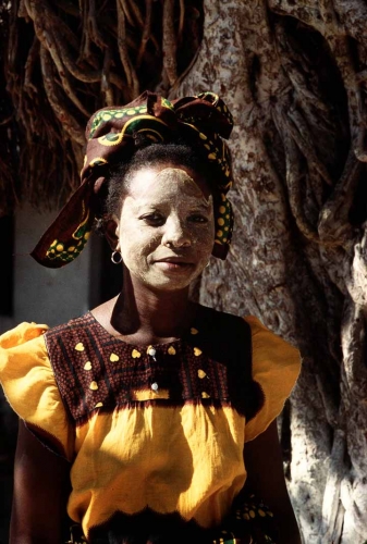 Woman with traditional mask